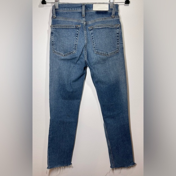 RE/DONE Jeans Women’s Size 25 90s High Rise Ankle Crop in Dusk Destroy - Picture 7 of 12